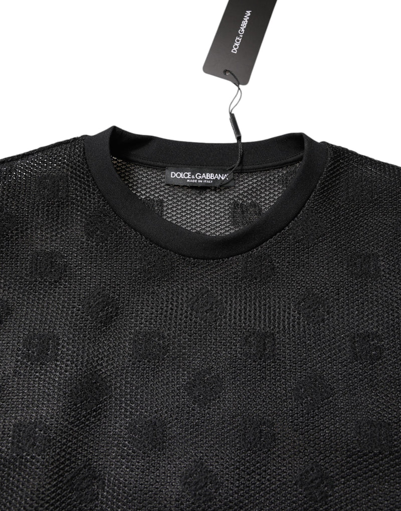 Black See Through Logo Short Sleeves T-shirt Dolce & Gabbana