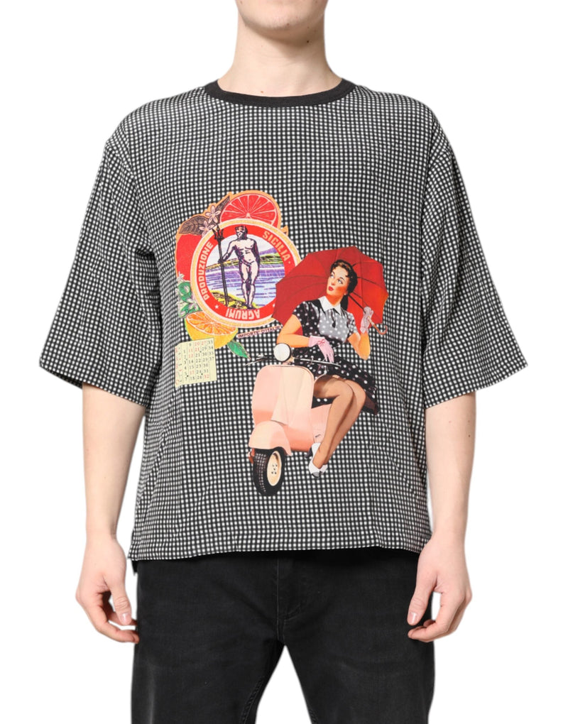 Black Graphic Print Short Sleeve T-shirt Dolce & Gabbana