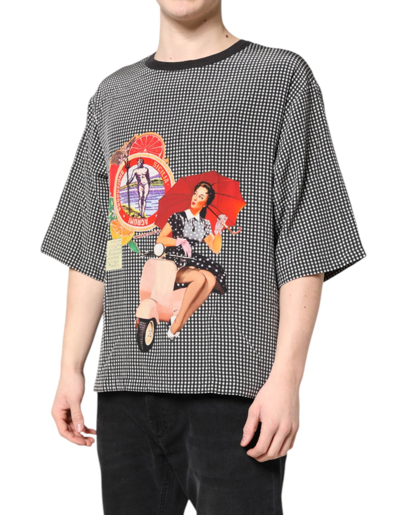 Black Graphic Print Short Sleeve T-shirt Dolce & Gabbana