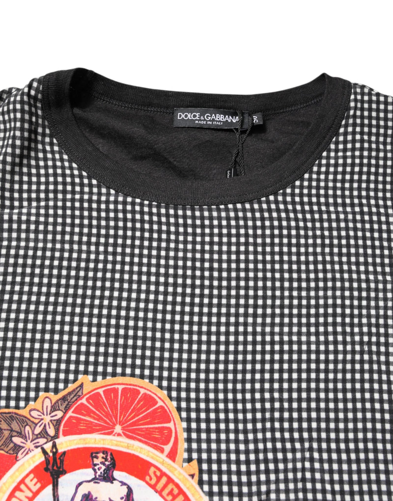 Black Graphic Print Short Sleeve T-shirt Dolce & Gabbana