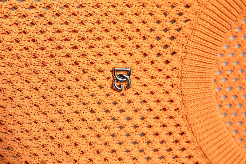 Orange Cashmere Round Neck Sleeveless T-shirt Dolce & Gabbana