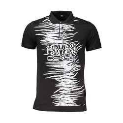 Black Cotton Men Polo Shirt Cavalli Class