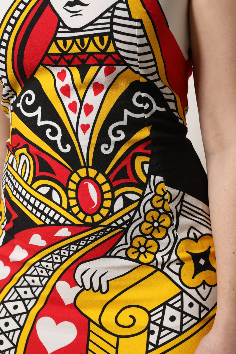 White Queen Of Hearts Sleeveless Maxi Dress Dolce & Gabbana