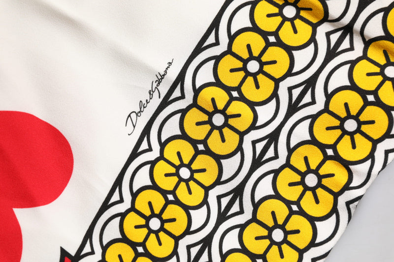 White Queen Of Hearts Sleeveless Maxi Dress Dolce & Gabbana