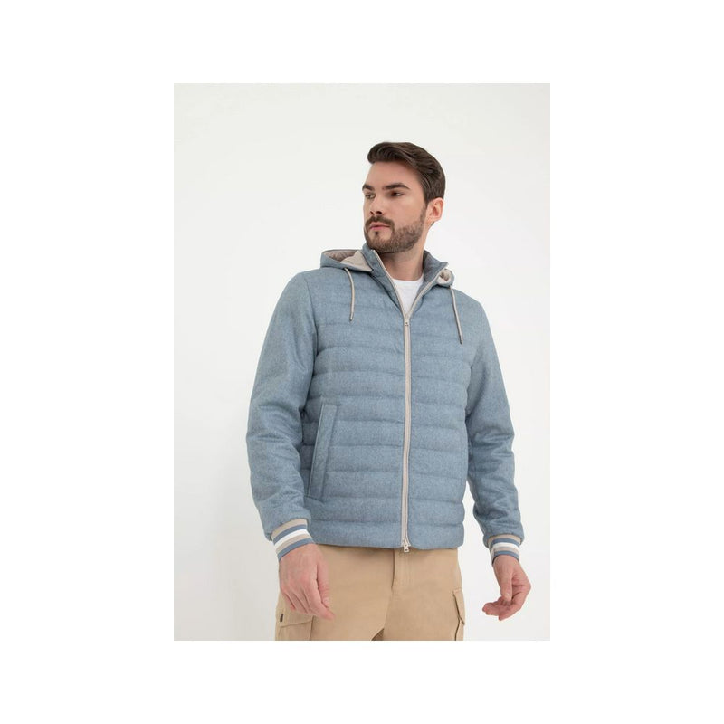 Blue Silk Jacket Herno