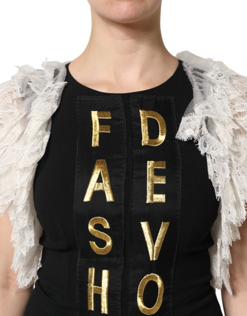 Black Fashion Devotion Embellish Mini Dress Dolce & Gabbana