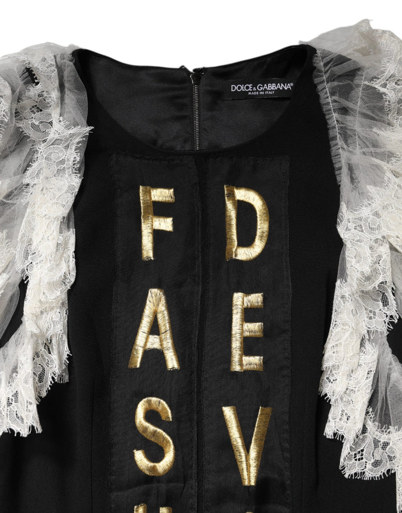 Black Fashion Devotion Embellish Mini Dress Dolce & Gabbana