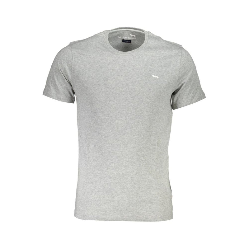 Gray Cotton Men T-Shirt Harmont & Blaine