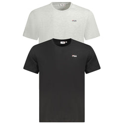 Black Cotton Men T-Shirt Fila