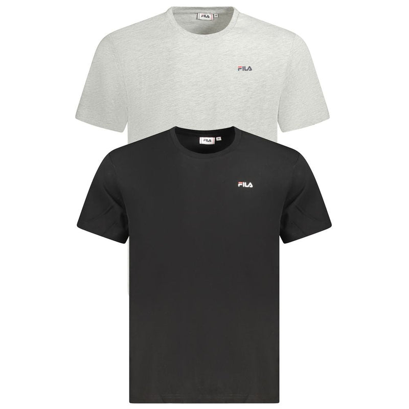 Black Cotton Men T-Shirt Fila