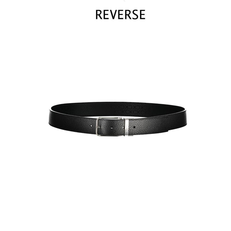 Black Polyester Men Belt Calvin Klein
