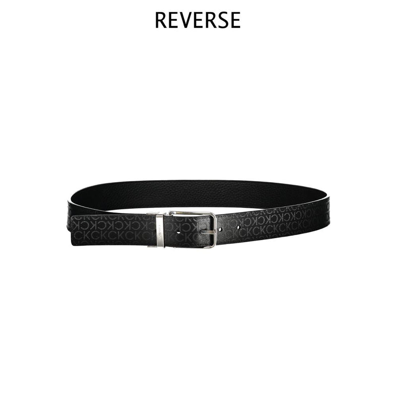 Black Polyester Men Belt Calvin Klein