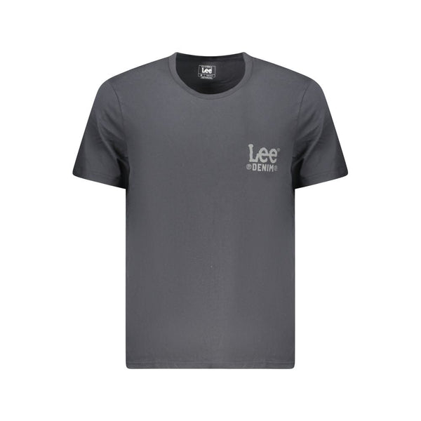 Black Cotton Men T-Shirt Lee