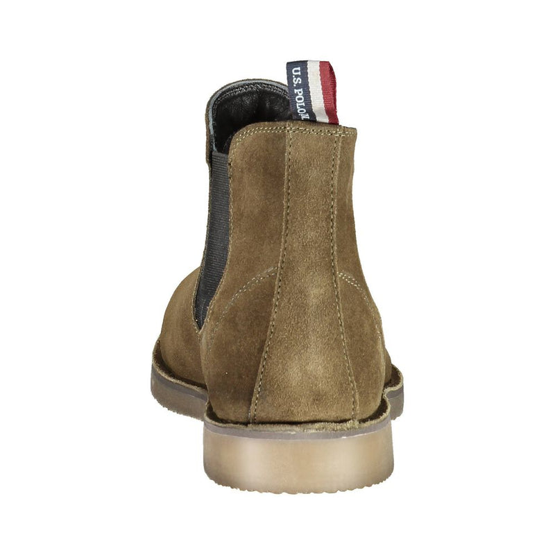 Green Leather Men Ankle Boot U.S. POLO ASSN.