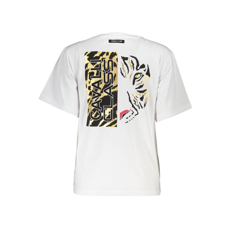 White Cotton Women T-Shirt Cavalli Class
