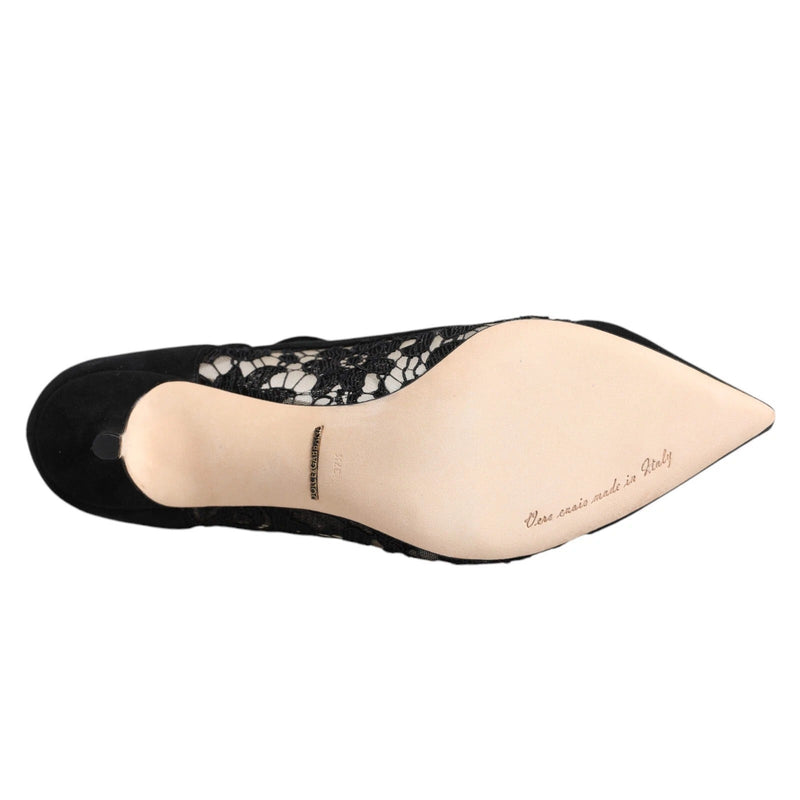Black Mary Jane Taormina Lace Pumps Shoes Dolce & Gabbana