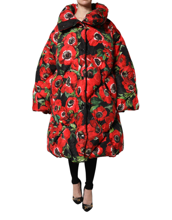 Multicolor Floral Full Zip Padded Jacket Dolce & Gabbana