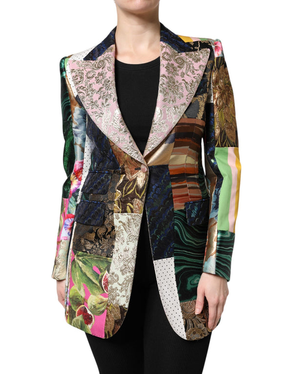 Multicolor Floral Patchwork Jacquard Jacket Dolce & Gabbana