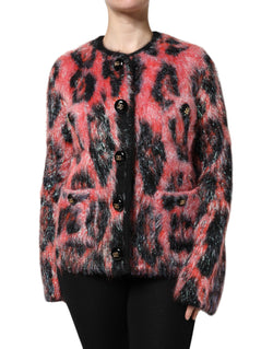 Red Mohair Wool Button Down Cardigan Sweater Dolce & Gabbana