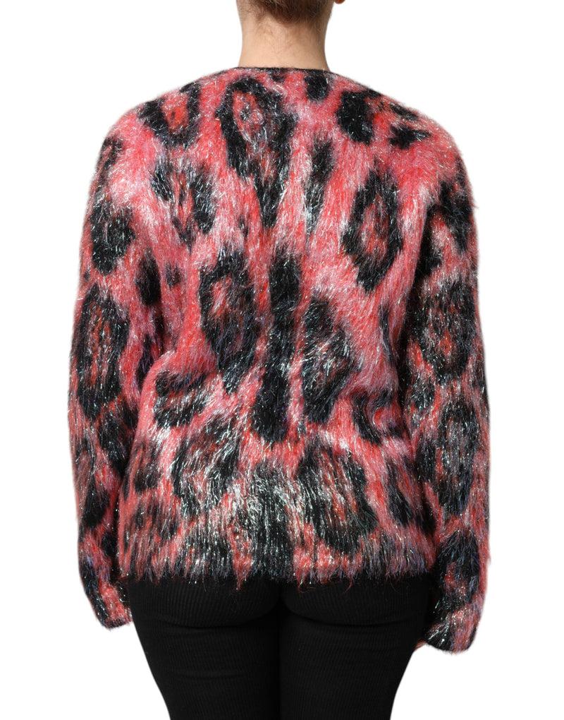 Red Mohair Wool Button Down Cardigan Sweater Dolce & Gabbana