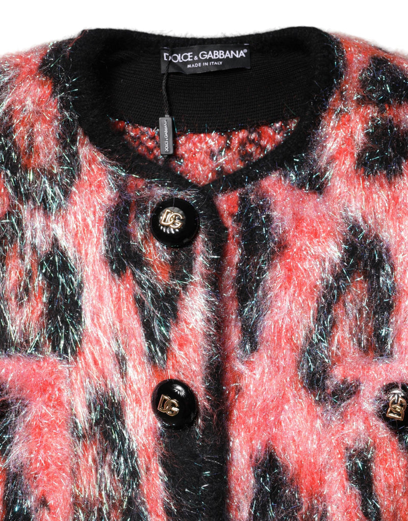 Red Mohair Wool Button Down Cardigan Sweater Dolce & Gabbana