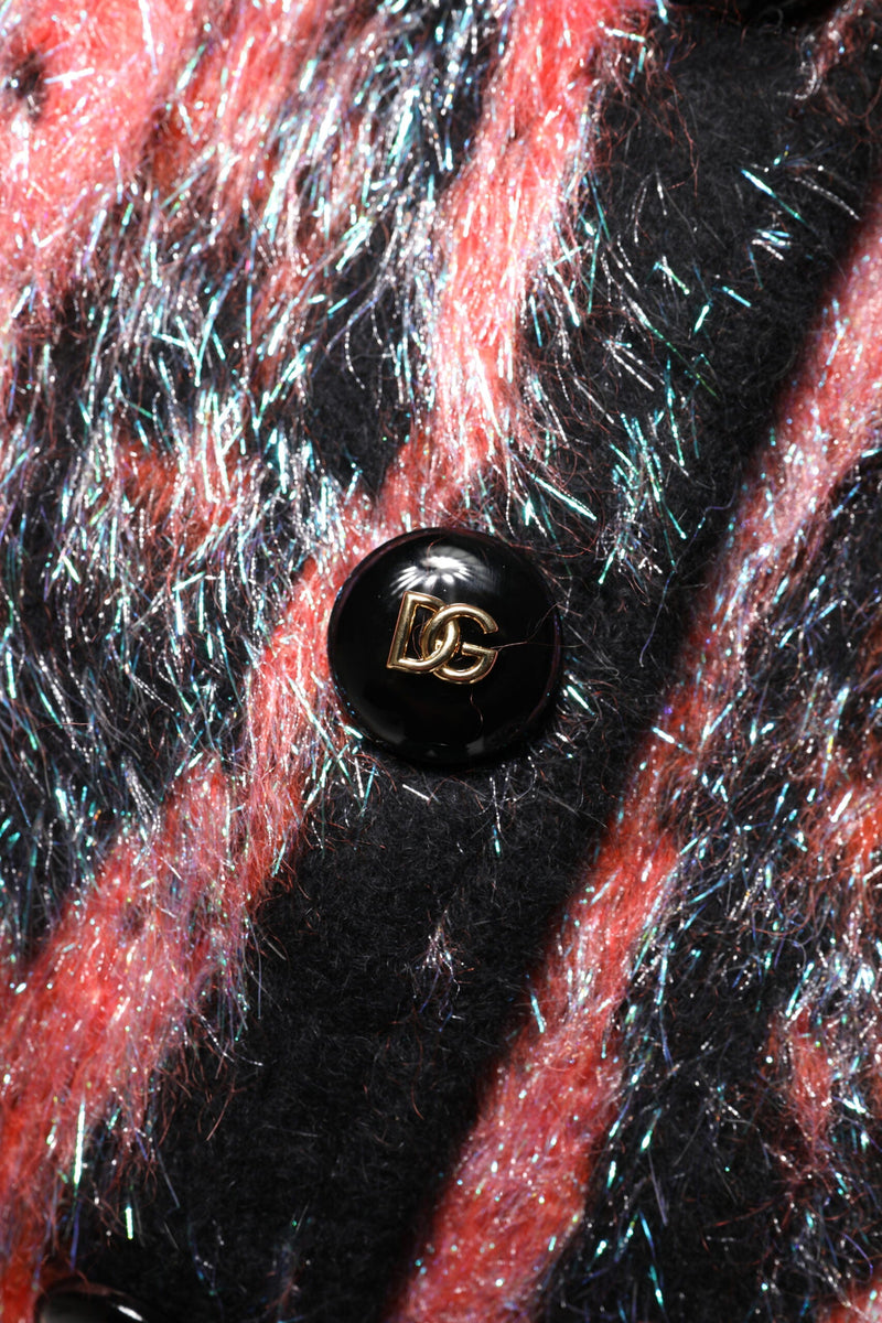 Red Mohair Wool Button Down Cardigan Sweater Dolce & Gabbana