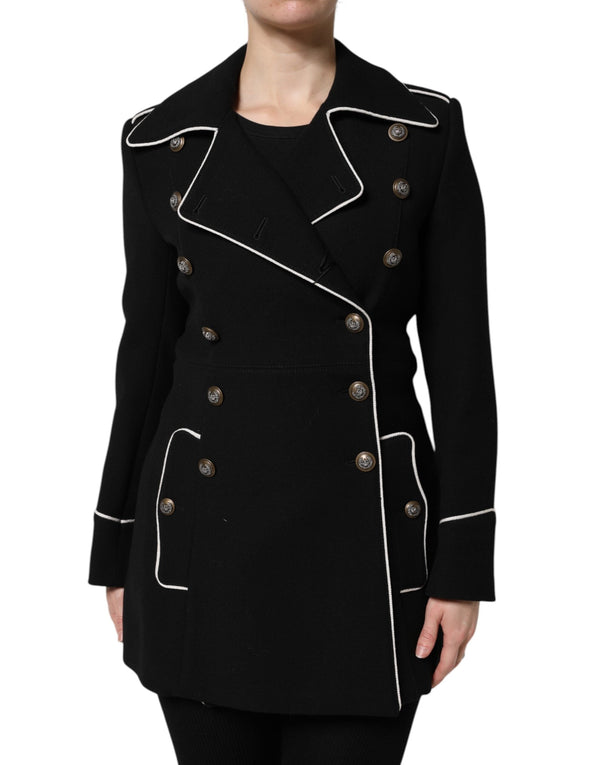 Black Wool Double Breasted Blazer Jacket Dolce & Gabbana