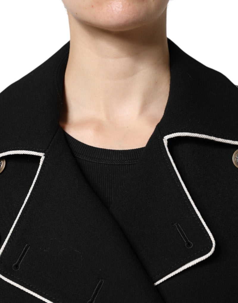 Black Wool Double Breasted Blazer Jacket Dolce & Gabbana