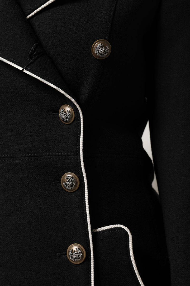 Black Wool Double Breasted Blazer Jacket Dolce & Gabbana