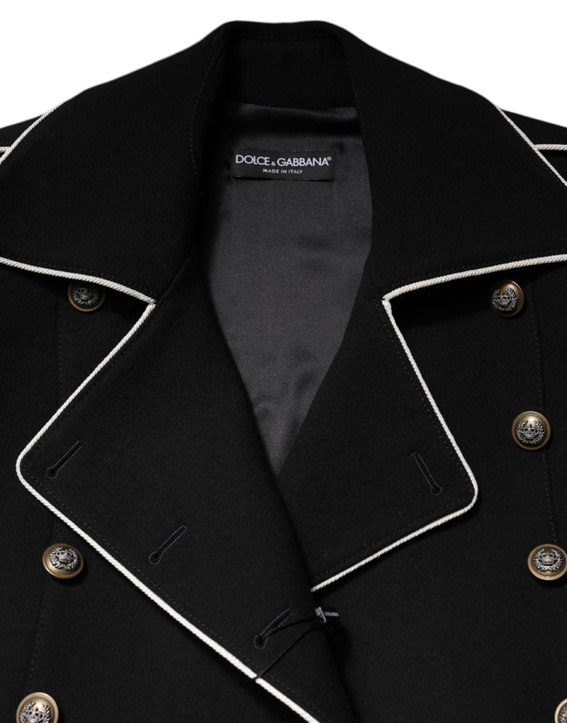 Black Wool Double Breasted Blazer Jacket Dolce & Gabbana
