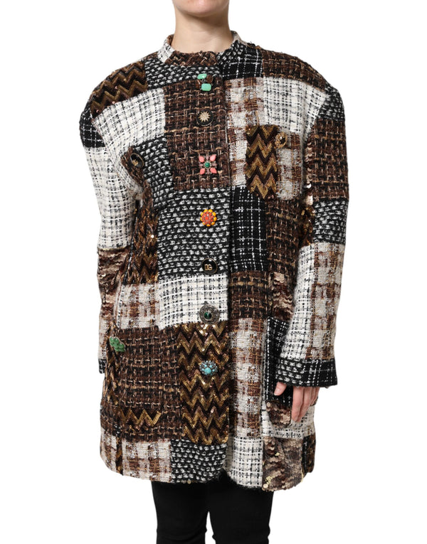Multicolor Patchwork Button Down Jacket Dolce & Gabbana