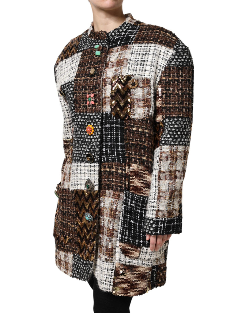 Multicolor Patchwork Button Down Jacket Dolce & Gabbana