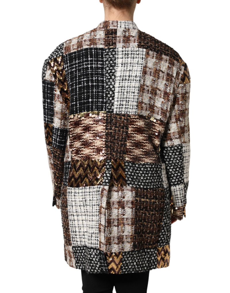 Multicolor Patchwork Button Down Jacket Dolce & Gabbana