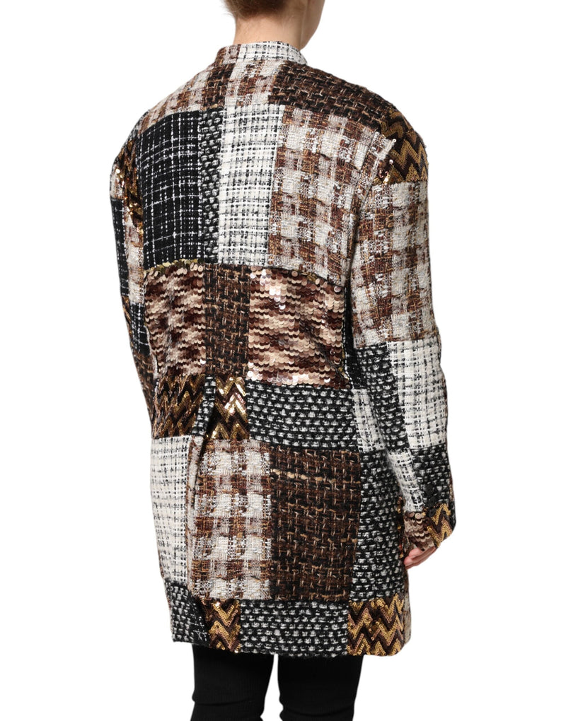 Multicolor Patchwork Button Down Jacket Dolce & Gabbana