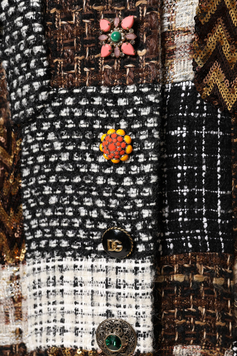 Multicolor Patchwork Button Down Jacket Dolce & Gabbana