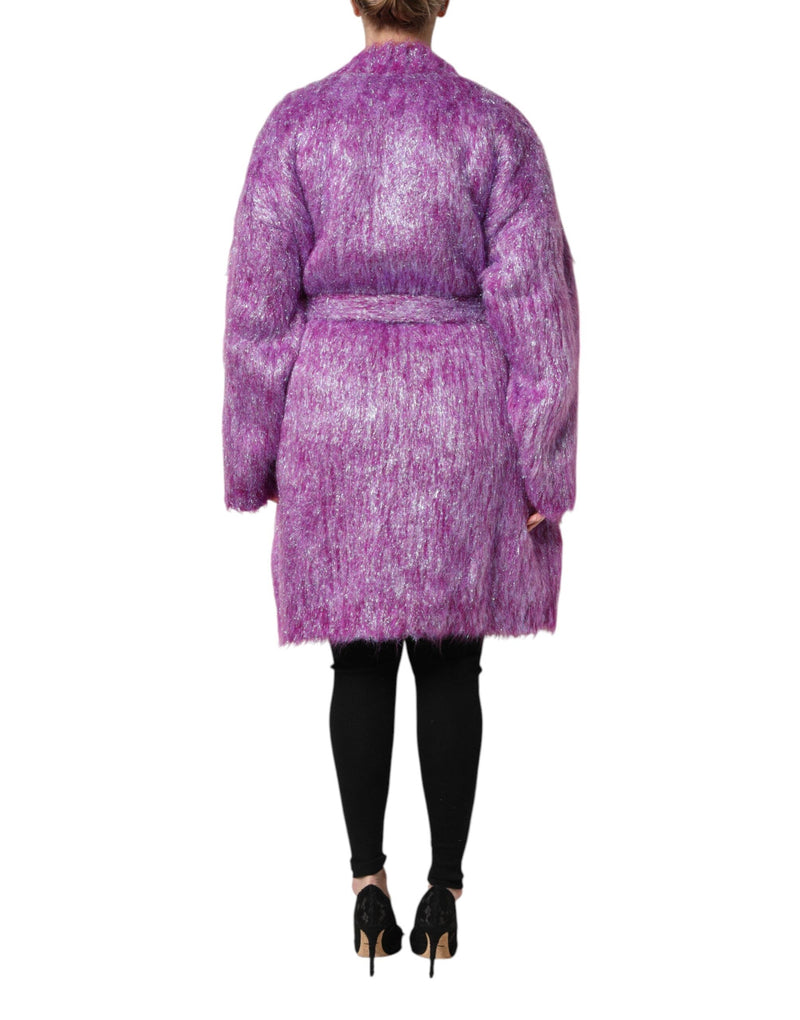 Purple Button Embellished Trench Coat Jacket Dolce & Gabbana