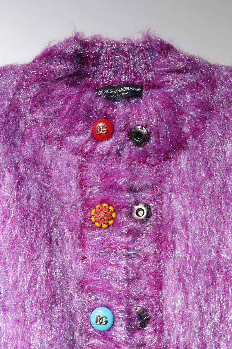 Purple Button Embellished Trench Coat Jacket Dolce & Gabbana