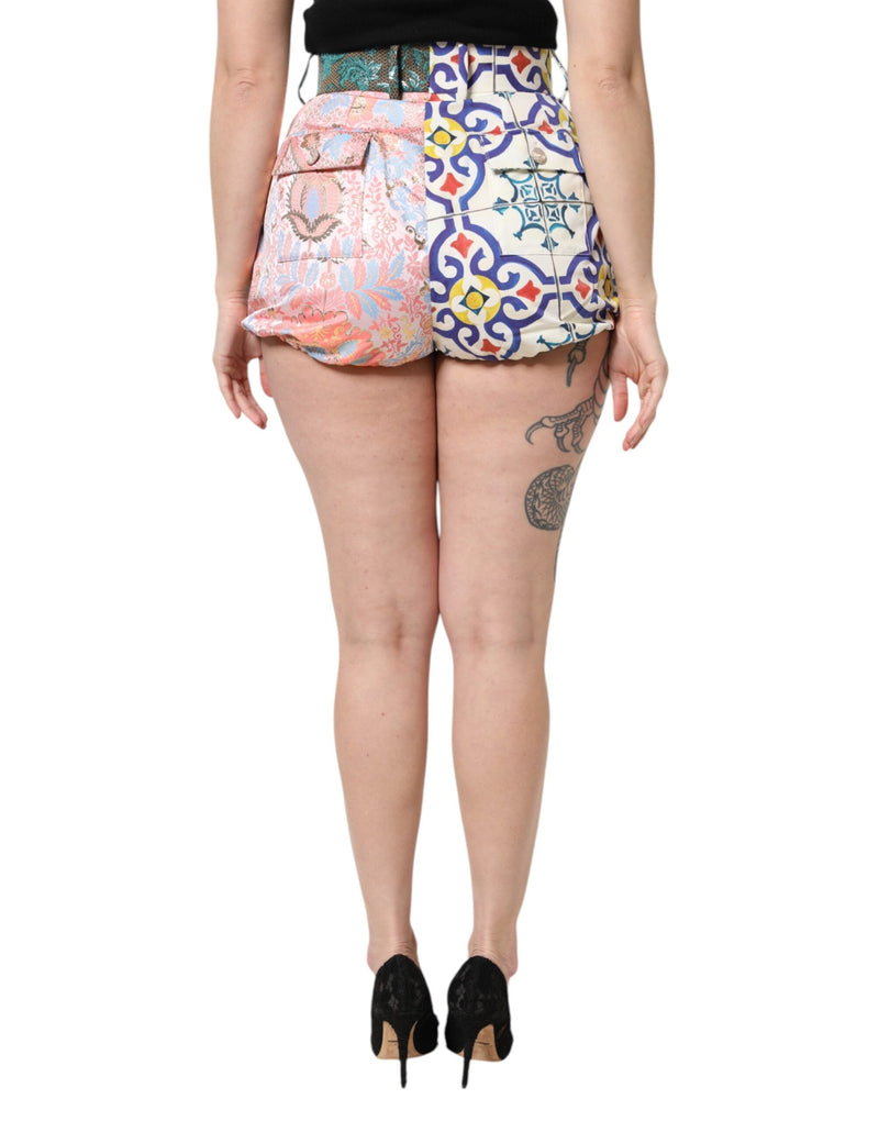Multicolor High Waist Women Hot Pants Shorts Dolce & Gabbana