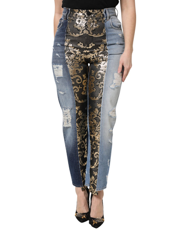 Multicolor Patchwork High Waist Denim Jeans Dolce & Gabbana