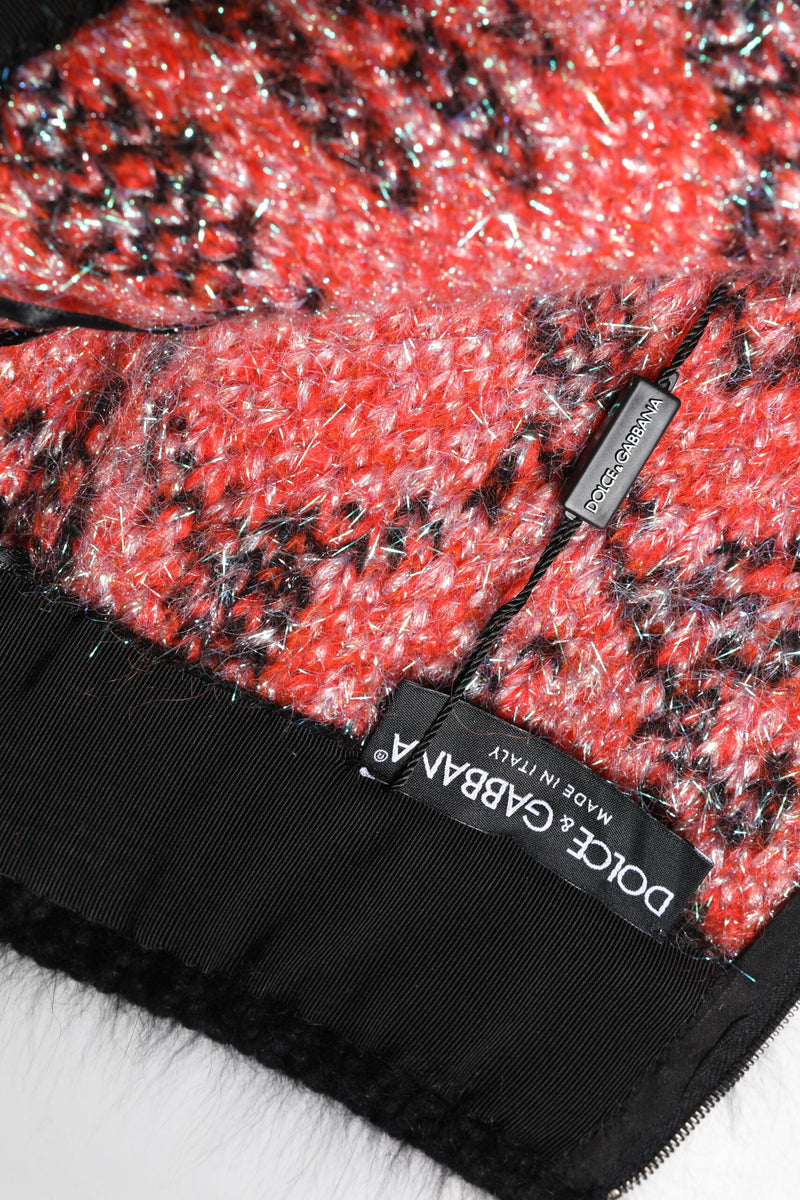 Multicolor Plush High Waist Mini Skirt Dolce & Gabbana