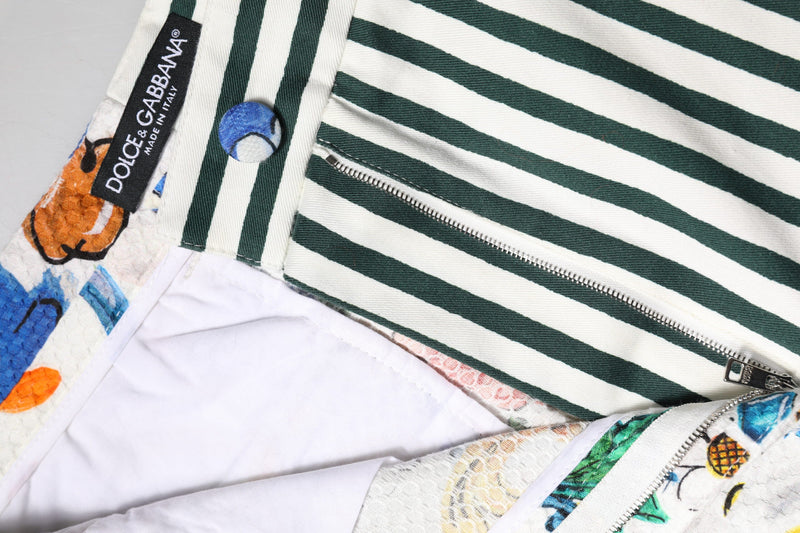 Multicolor Majolica Print High Waist Shorts Dolce & Gabbana