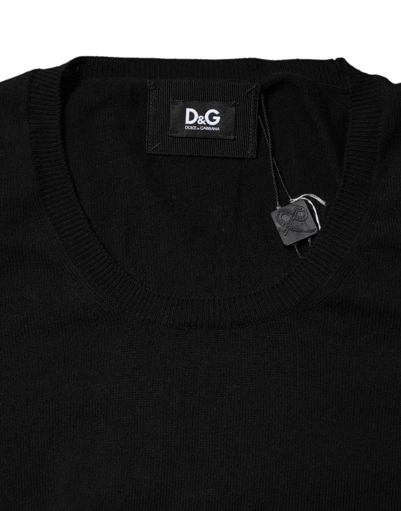 Black Cotton Round Neck Short Sleeve T-shirt Dolce & Gabbana
