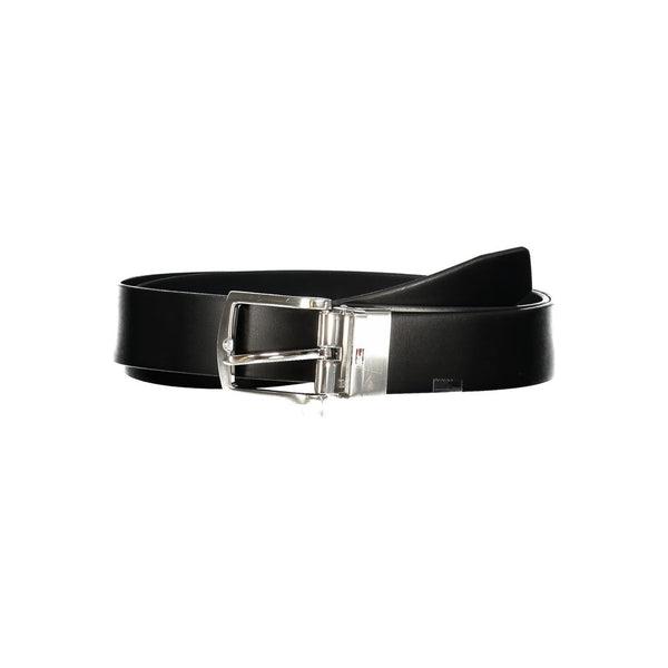 Blue Leather Men Belt Tommy Hilfiger