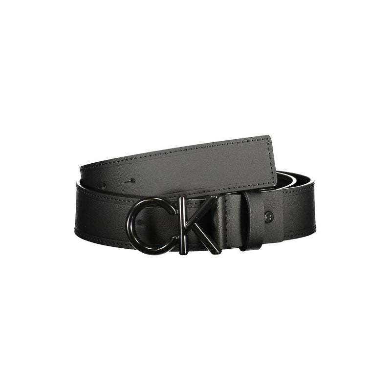 Black Leather Men Belt Calvin Klein