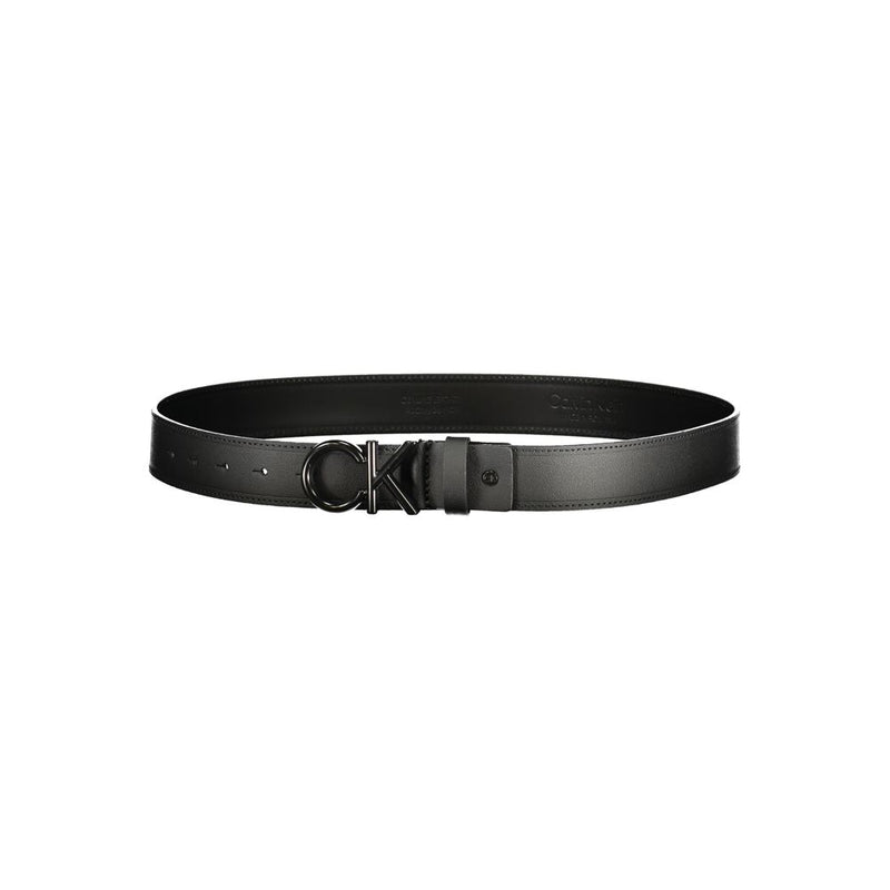 Black Leather Men Belt Calvin Klein