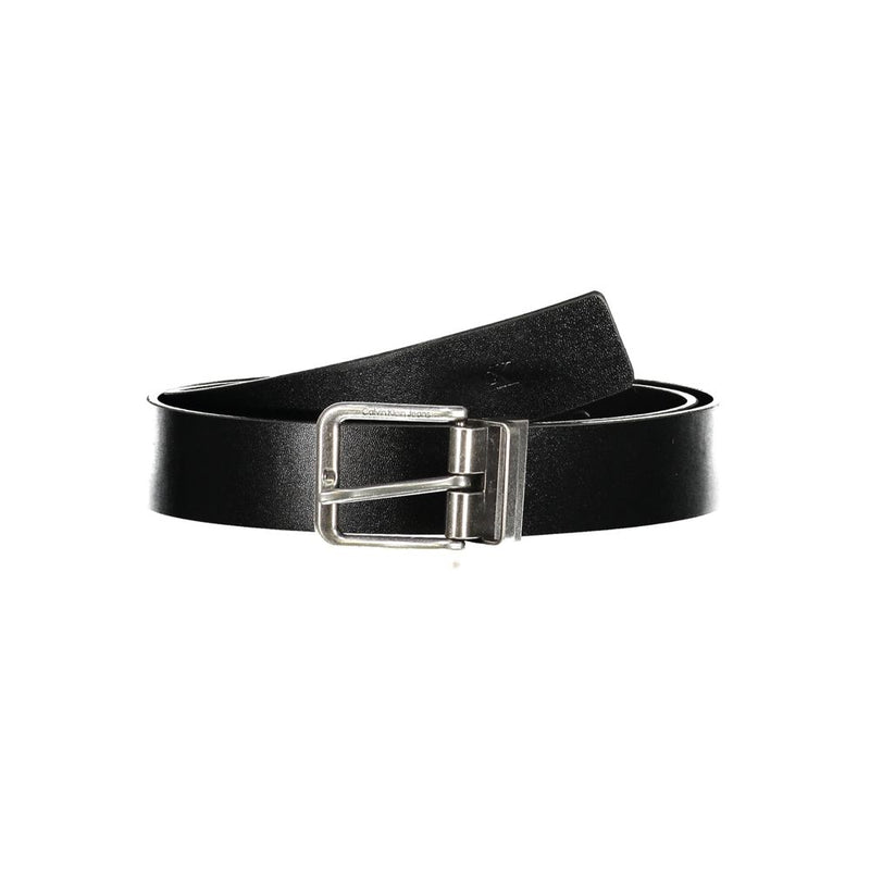 Black Leather Men Belt Calvin Klein