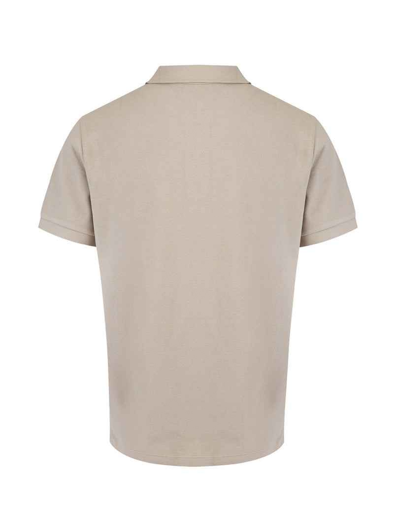 Pale Stone Cotton Collared Polo Shirt Burberry