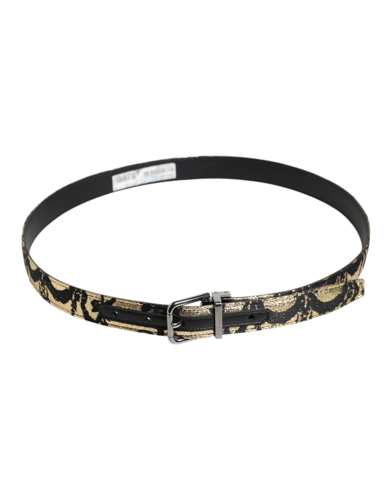 Multicolor Jacquard Leather Metal Buckle Belt Dolce & Gabbana