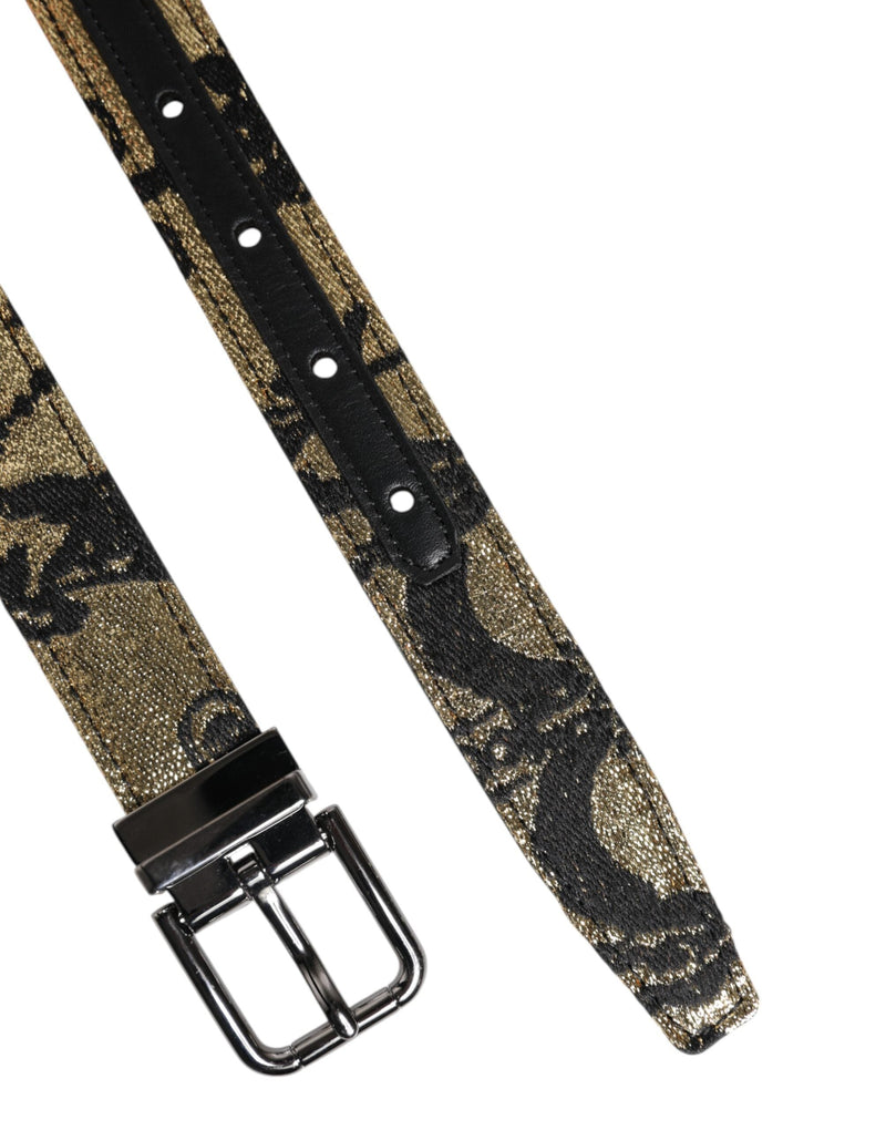 Multicolor Jacquard Leather Metal Buckle Belt Dolce & Gabbana