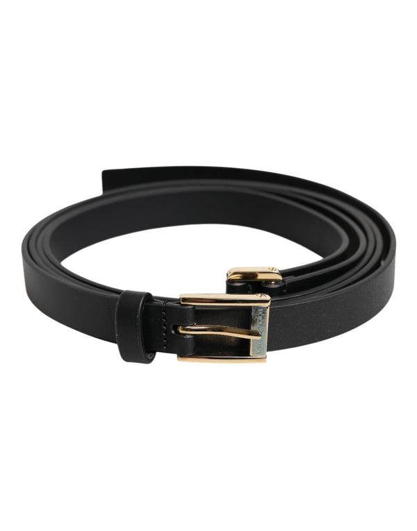Black Classic Gold Metal Logo Buckle Belt Dolce & Gabbana